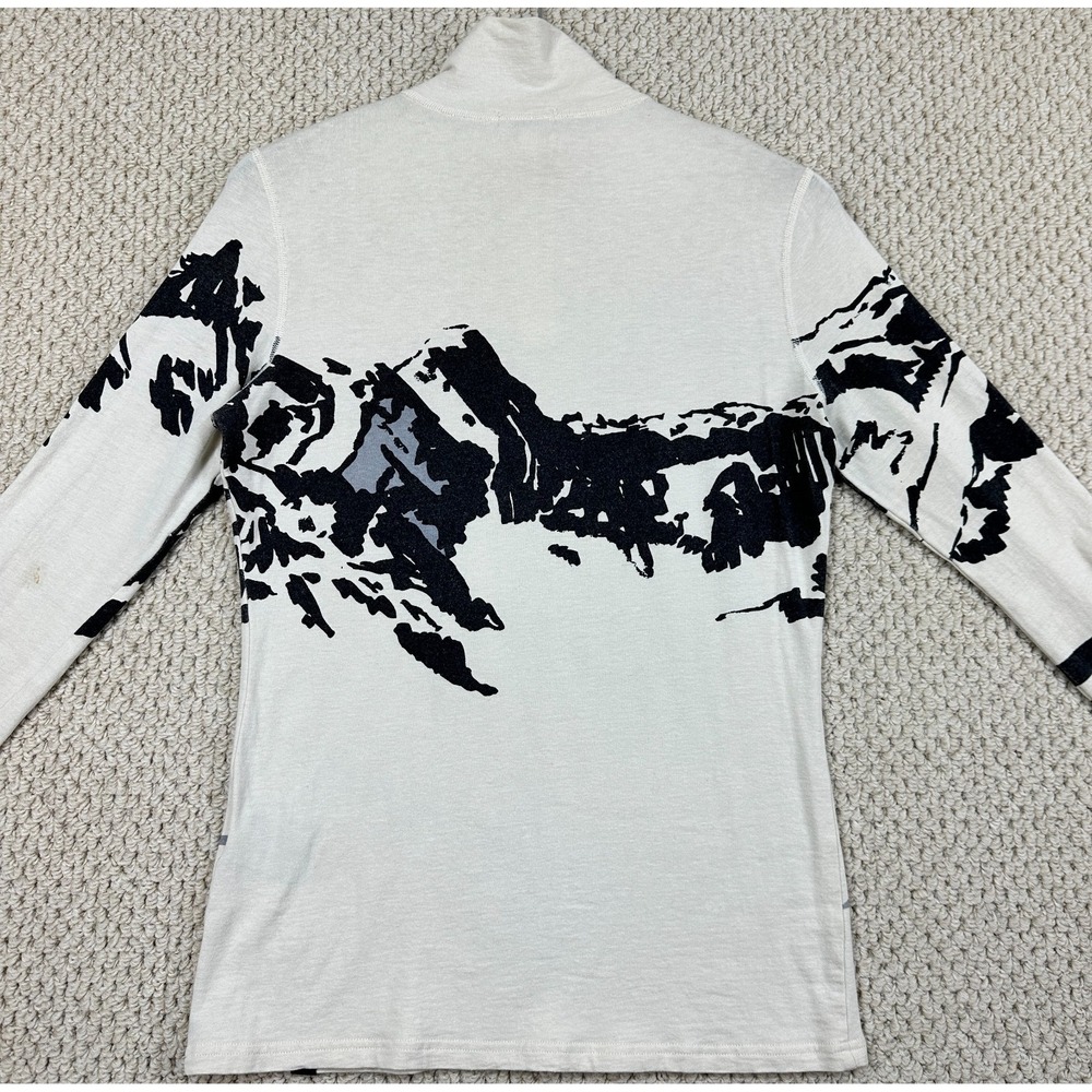Neve 1/4 Zip Shirt Womens M White Chamonix Base Layer Silk Wool Blend Ski Skier - Picture 2 of 16